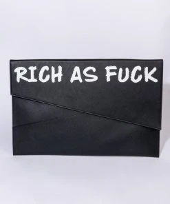 RICH AS FUCK SUPERSIZED CLUTCH -akira shop rich as fuck supersized clutch black 3 3
