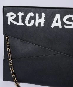 RICH AS FUCK SUPERSIZED CLUTCH -akira shop rich as fuck supersized clutch black 4 4