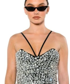 RICH WITH JEWELS CROP TANK TOP