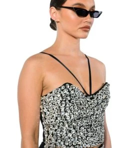 RICH WITH JEWELS CROP TANK TOP -akira shop rich with jewels crop tank top black white 5 5 c1