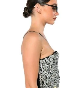 RICH WITH JEWELS CROP TANK TOP -akira shop rich with jewels crop tank top black white 6 6 c1