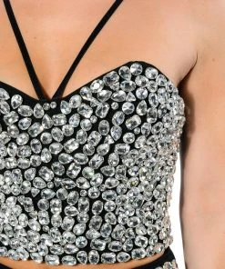 RICH WITH JEWELS CROP TANK TOP -akira shop rich with jewels crop tank top black white 8 8