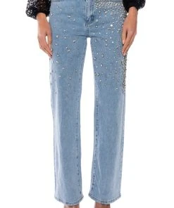RILEE EMBELLISHED STRAIGHT FIT JEANS