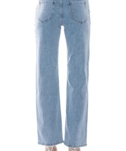 RILEE EMBELLISHED STRAIGHT FIT JEANS -akira shop rilee embellished straight fit jeans medium blue denim 7 7