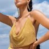 RIRI COWL NECK RHINESTONE BRALETTE -akira shop riri cowl neck rhinestone bralette gold 1 1
