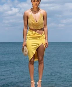 RIRI COWL NECK RHINESTONE BRALETTE -akira shop riri cowl neck rhinestone bralette gold 7 7