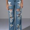 ROCK N' ROLL DESTROYED RELAXED JEANS -akira shop rock n roll destroyed relaxed jeans light blue denim 1 1