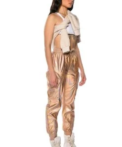 ROCKSTAR METALLIC ZIPPER DETAIL JOGGER -akira shop rockstar metallic jogger pink 4 4