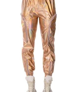 ROCKSTAR METALLIC ZIPPER DETAIL JOGGER -akira shop rockstar metallic jogger pink 5 5