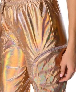 ROCKSTAR METALLIC ZIPPER DETAIL JOGGER -akira shop rockstar metallic jogger pink 8 8