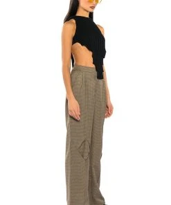 ROLL THE DICE STRAIGHT LEG TROUSER -akira shop roll the dice straight leg trouser black brown 3 3