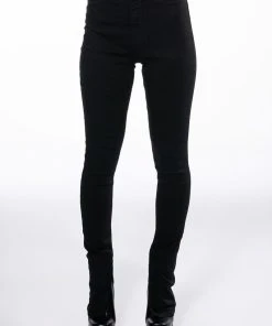 RUBY HIGH RISE SPLIT HEM SKINNY JEANS -akira shop ruby high rise split hem skinny jeans black 4 4