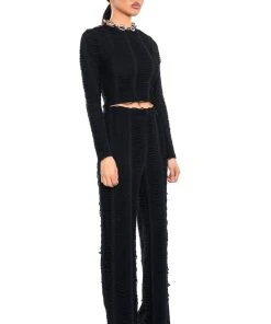 RUNNING WITH THE WOLVES TEXTURED PANTS 13 RUNNING WITH THE WOLVES TEXTURED PANTS -akira shop running with the wolves textured pants black 4 4