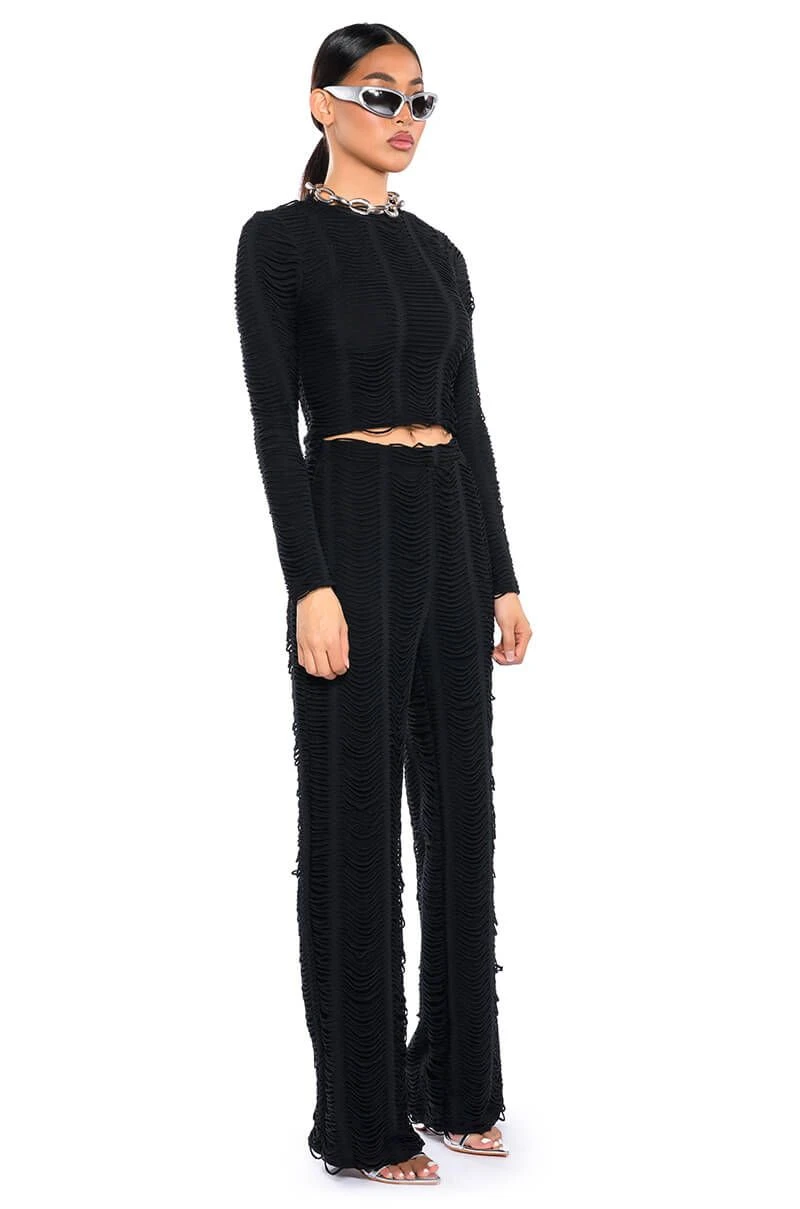 RUNNING WITH THE WOLVES TEXTURED PANTS 6 RUNNING WITH THE WOLVES TEXTURED PANTS - Image 4