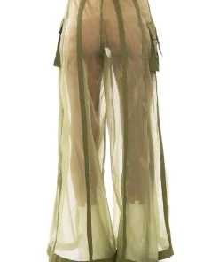 SAGE WIDE LEG TROUSER -akira shop sage wide leg trouser green 11 11