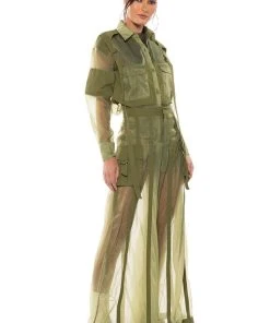 SAGE WIDE LEG TROUSER -akira shop sage wide leg trouser green 4 4