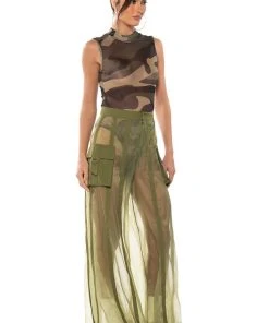 SAGE WIDE LEG TROUSER -akira shop sage wide leg trouser green 6 6