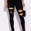 SANDY HIGH WAISTED DESTROYED FRAYED SKINNY JEAN -akira shop sandy high waisted destroyed frayed skinny jean black 1 1