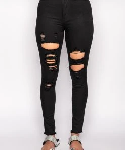 SANDY HIGH WAISTED DESTROYED FRAYED SKINNY JEAN 11 SANDY HIGH WAISTED DESTROYED FRAYED SKINNY JEAN -akira shop sandy high waisted destroyed frayed skinny jean black 3 3