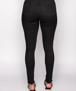 SANDY HIGH WAISTED DESTROYED FRAYED SKINNY JEAN 13 SANDY HIGH WAISTED DESTROYED FRAYED SKINNY JEAN -akira shop sandy high waisted destroyed frayed skinny jean black 5 5