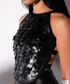 SCALES SLEEVELESS TOP -akira shop scales sleeveless top black 7 7