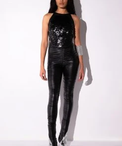 SCALES SLEEVELESS TOP -akira shop scales sleeveless top black 9 9