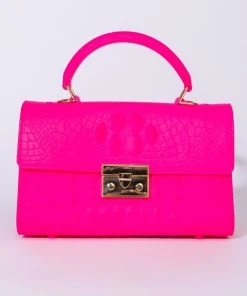 SEE YA LATER ALLIGATOR MED FUCHSIA BAG