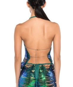 SENORITA EMBELLISHED HALTER TOP IN GREEN -akira shop senorita embellished halter top green 6 6