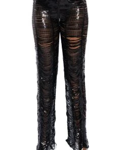 SENORITA EMBELLISHED STRAIGHT LEG PANT IN BLACK -akira shop senorita embellished straight leg pant black 5 5