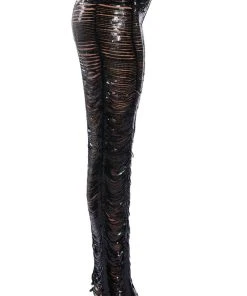 SENORITA EMBELLISHED STRAIGHT LEG PANT IN BLACK -akira shop senorita embellished straight leg pant black 6 6