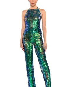 SENORITA EMBELLISHED STRAIGHT LEG PANT IN GREEN 12 SENORITA EMBELLISHED STRAIGHT LEG PANT IN GREEN -akira shop senorita embellished straight leg pant green 3 3