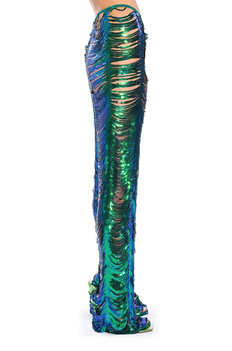 SENORITA EMBELLISHED STRAIGHT LEG PANT IN GREEN 8 SENORITA EMBELLISHED STRAIGHT LEG PANT IN GREEN - Image 6