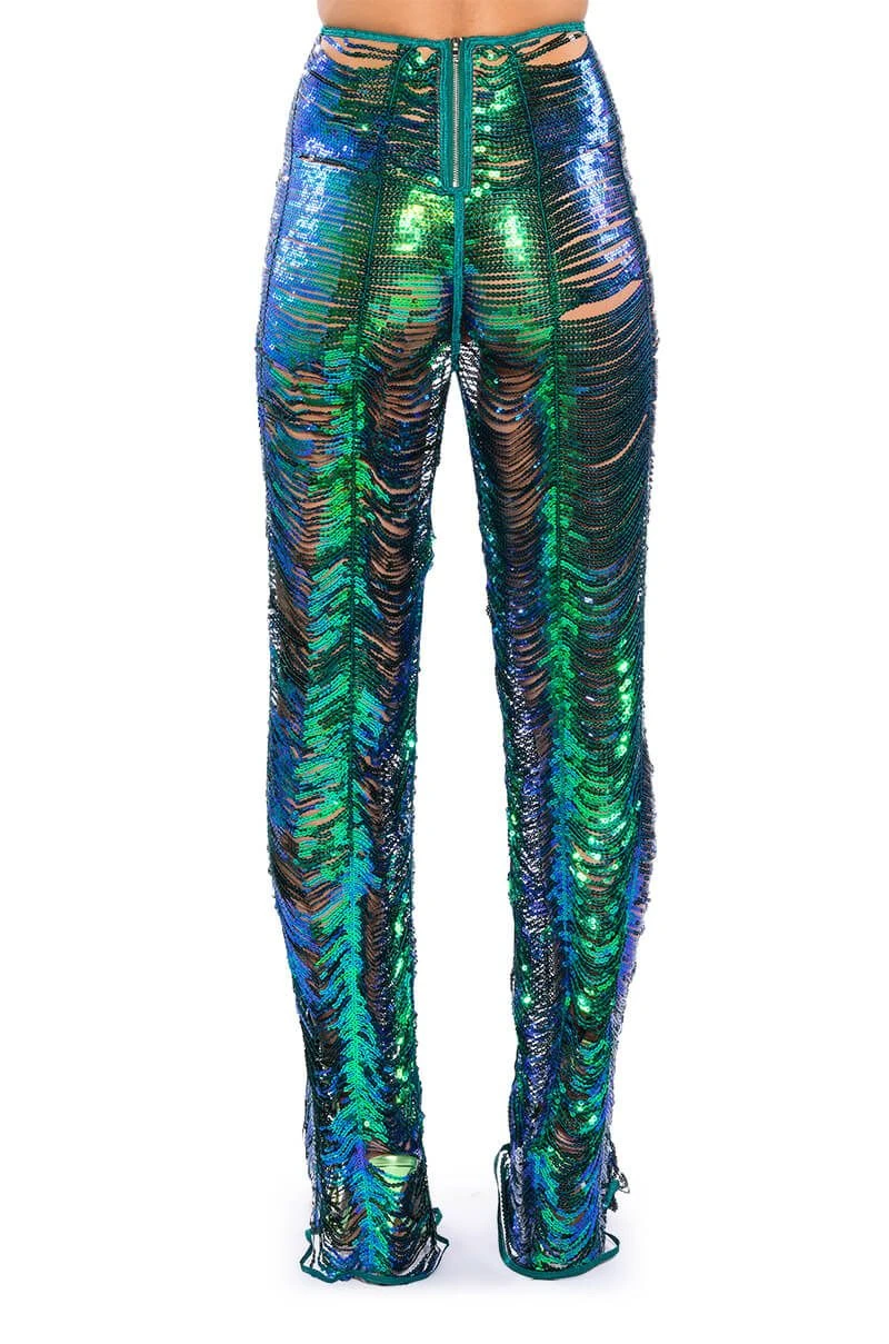 SENORITA EMBELLISHED STRAIGHT LEG PANT IN GREEN 9 SENORITA EMBELLISHED STRAIGHT LEG PANT IN GREEN - Image 7