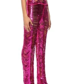 SENORITA EMBELLISHED STRAIGHT LEG PANT IN PINK 11 SENORITA EMBELLISHED STRAIGHT LEG PANT IN PINK -akira shop senorita embellished straight leg pant pink 2 2