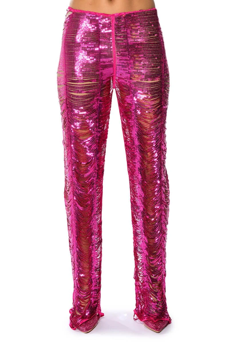 SENORITA EMBELLISHED STRAIGHT LEG PANT IN PINK 7 SENORITA EMBELLISHED STRAIGHT LEG PANT IN PINK - Image 5