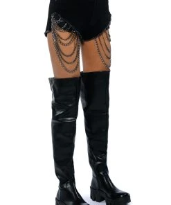 SEXY CHAIN DENIM SHORTS -akira shop sexy chain denim shorts in black black 6 6