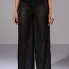 SEXY VILLAIN SHEER WIDE LEG GLITTER DETAIL PANTS