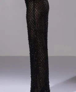 SEXY VILLAIN SHEER WIDE LEG GLITTER DETAIL PANTS -akira shop sexy villain sheer wide leg glitter detail pants black 5 5
