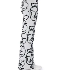 SHE'S GIVING ART REVERSIBLE WIDE LEG KNIT PANT -akira shop shes giving art wide leg knit pant white multi 6 6