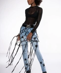 SHINING STAR PATCH DETAIL HIGH RISE SKINNY JEAN -akira shop shining star patch detail high rise skinny jean light blue 4 4 c1 c1 c1 c1 c1