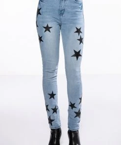 SHINING STAR PATCH DETAIL HIGH RISE SKINNY JEAN -akira shop shining star patch detail high rise skinny jean light blue 5 5 c1 c1 c1 c1 c1