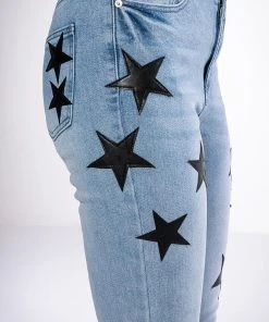 SHINING STAR PATCH DETAIL HIGH RISE SKINNY JEAN -akira shop shining star patch detail high rise skinny jean light blue 9 9 c1 c1 c1 c1 c1