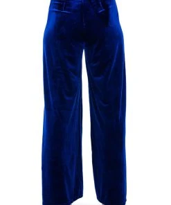 SHOW ME LOVE VELVET WIDE LEG TROUSER -akira shop show me love velvet wide leg trouser royal blue 7 7