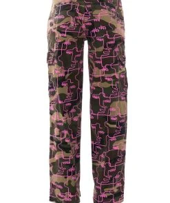 SILHOUETTE PRINT CAMO CARGO PANT -akira shop silhouette print camo cargo pant camo 6 6