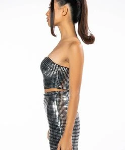 SILVER QUEEN SEQUIN CORSET 12 SILVER QUEEN SEQUIN CORSET -akira shop silver queen sequin corset silver 5 5 c1
