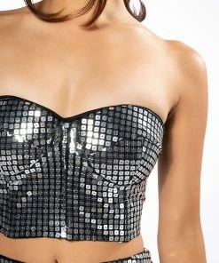 SILVER QUEEN SEQUIN CORSET 14 SILVER QUEEN SEQUIN CORSET -akira shop silver queen sequin corset silver 7 7