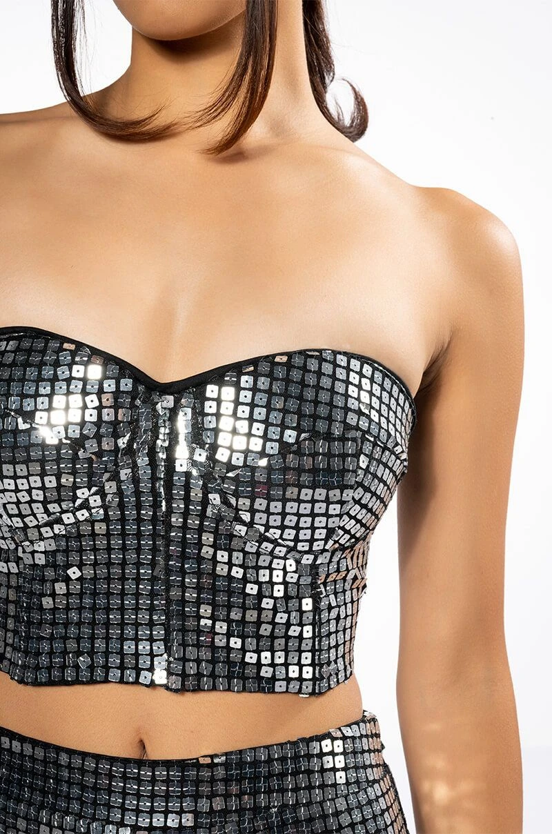 SILVER QUEEN SEQUIN CORSET 7 SILVER QUEEN SEQUIN CORSET - Image 5