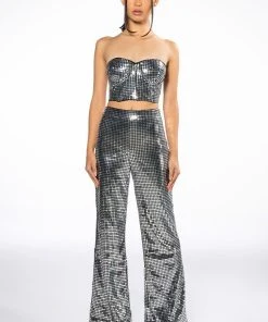SILVER QUEEN SEQUIN PANT 15 SILVER QUEEN SEQUIN PANT -akira shop silver queen sequin pant silver 8 8