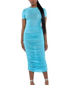 SIMPLE BLISS MESH TOP -akira shop simple bliss mesh top blue 3 3