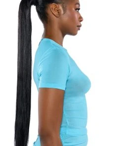 SIMPLE BLISS MESH TOP -akira shop simple bliss mesh top blue 5 5